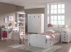 Lit Gigogne 90x200 Cm Bois Laqué Blanc Cœur -Disney Cars Soldes lit gigogne 90x200 cm bois laque blanc c ur 5420070217811 691008