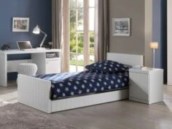 Lit Gigogne 90x200 Cm Bois Laqué Blanc Robin -Disney Cars Soldes lit gigogne 90x200 cm bois laque blanc robin 5420070213448 690278