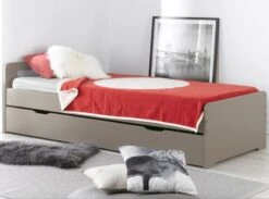 Lit Gigogne 90x200 Cm Bois Taupe Féroé