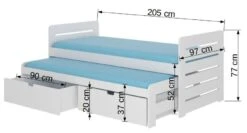 Lit Gigogne Blanc 2 Couchages 90x200 Cm Avec 2 Coffres De Rangement Balina -Disney Cars Soldes lit gigogne blanc 2 couchages 90x200 cm avec 2 coffres de rangement balina 3666722956185 1508589