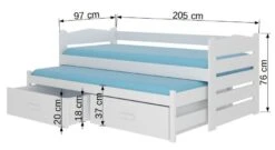 Lit Gigogne Blanc Et Bois Artisan 2 Couchages 90x200 Cm Avec 2 Coffres De Rangement Kuska -Disney Cars Soldes lit gigogne blanc et bois artisan 2 couchages 90x200 cm avec 2 coffres de rangement kuska 3666722956260 1508516