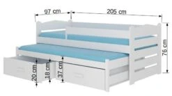 Lit Gigogne Blanc Et Bois Oak 2 Couchages 90x200 Cm Avec 2 Coffres De Rangement Kuska -Disney Cars Soldes lit gigogne blanc et bois oak 2 couchages 90x200 cm avec 2 coffres de rangement kuska 3666722956086 1508530