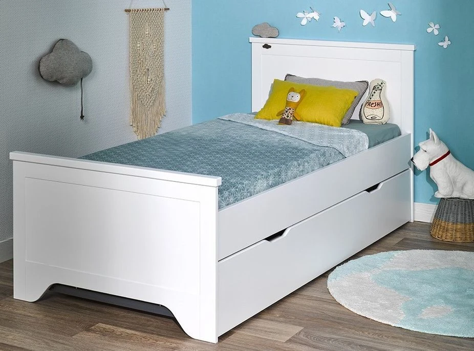 Lit Gigogne Bois Blanc Occitane 90x190 Cm 3 Lit Gigogne Bois Blanc Occitane 90x190 Cm