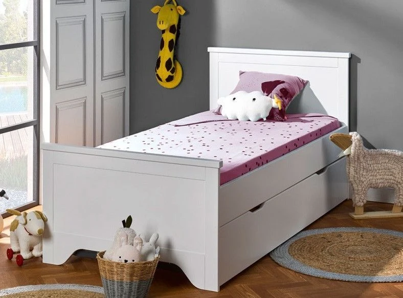 Lit Gigogne Bois Blanc Occitane 90x190 Cm 4 Lit Gigogne Bois Blanc Occitane 90x190 Cm – Image 2