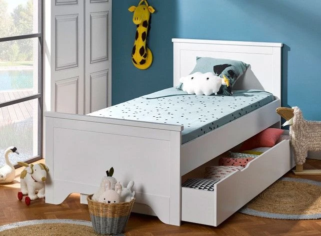 Lit Gigogne Bois Blanc Occitane 90x190 Cm 5 Lit Gigogne Bois Blanc Occitane 90x190 Cm – Image 3