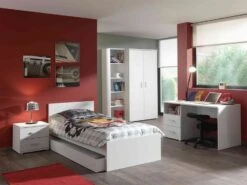 Lit Gigogne Bois Laqué Blanc Milani 90x200 Cm -Disney Cars Soldes lit gigogne bois laque blanc milani 90x200 cm 92473