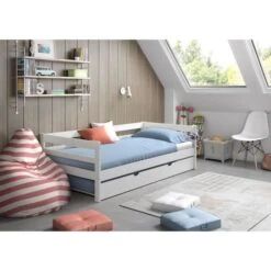 Lit Gigogne - Bois Pin Massif - Blanc - Sommier Inclus - 2x90x190 Cm - SIMBA -Disney Cars Soldes lit gigogne bois pin massif blanc sommier inclus 2x90x190 cm simba 3770017653182 1110770