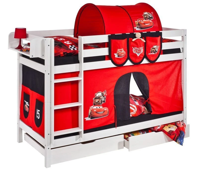 Disney Cars Lit Superposable Blanc Et Rideau Rouge Cars 90x190 Cm 3 Disney Cars Lit Superposable Blanc Et Rideau Rouge Cars 90x190 Cm