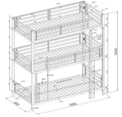 Lit Superposé 3 Niveaux Métal Gris 90x190 Cm Trio -Disney Cars Soldes lit superpose 3 niveaux metal gris 90x190 cm trio 3700590420963 407173