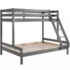 Lit Superposé 90/140x200 Cm Pin Massif Gris Pino