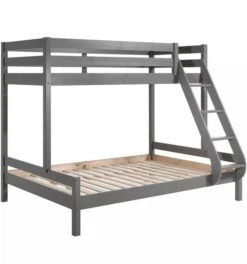 Lit Superposé 90/140x200 Cm Pin Massif Gris Pino