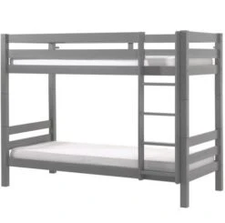 Lit Superposé 90x200 Cm Pin Massif Gris Pino H 160 Cm