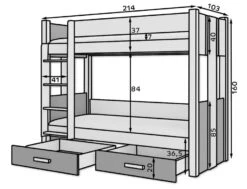Lit Superposé Blanc 2 Couchages 80x180 Cm Ou 90x200 Cm Avec Tiroirs De Rangement Luka -Disney Cars Soldes lit superpose blanc 2 couchages 80x180 cm ou 90x200 cm avec tiroirs de rangement luka 3666722953726 1511655