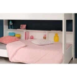 Lit Superposé Blanc Et Bois Clair Méli Mélo 90x200 Cm -Disney Cars Soldes lit superpose blanc et bois clair meli melo 90x200 cm 472701