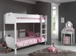 Lit Superposé Blanc Laqué 90x200 Cm Coeur -Disney Cars Soldes lit superpose blanc laque 90x200 cm coeur 5420070219075 92066