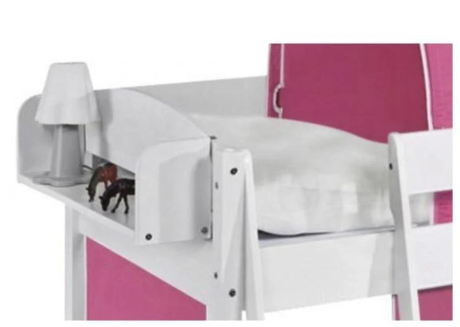 Lit Superposé Blanc Laqué Et Rideau Angel Cat Sugar 90x200 Cm 4 Lit Superposé Blanc Laqué Et Rideau Angel Cat Sugar 90x200 Cm – Image 2