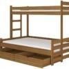 Lit Superposé Bois Oak 2 Couchages 90x200 Et 120x200 Cm Avec Rangement Adova -Disney Cars Soldes lit superpose bois oak 2 couchages 90x200 et 120x200 cm avec rangement adova 3666722953443 1508816