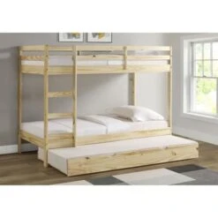 Lit Superposé Enfant Avec Tiroir Lit - Bois Pin Massif - Naturel - Sommiers Inclus - 3 X 90 X 190 Cm - FOSTER -Disney Cars Soldes lit superpose enfant avec tiroir lit bois pin massif naturel sommiers inclus 3 x 90 x 190 cm foster 3770017653878 1110740