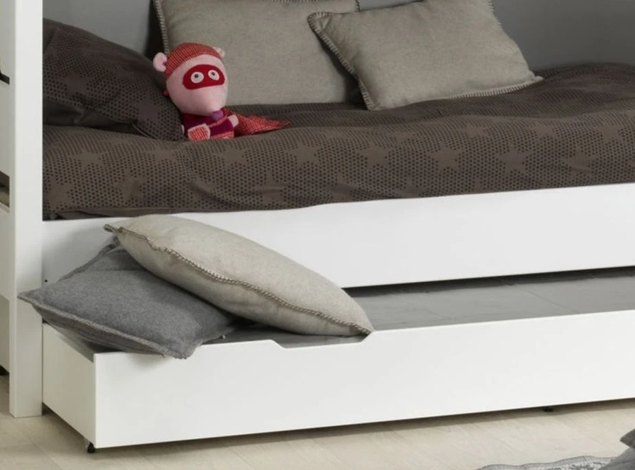 Lit Superposé Gigogne 90x190 Cm Hêtre Massif Blanc Milo 8 Lit Superposé Gigogne 90x190 Cm Hêtre Massif Blanc Milo – Image 6