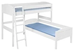 Lit Superposé Pin Massif Blanc Alix 90x200 Cm