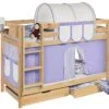 Lit Superposé Pin Massif Et Rideau Lilas 2 Lit Superposé Pin Massif Et Rideau Lilas -Disney Cars Soldes lit superpose pin massif et rideau lilas 74543