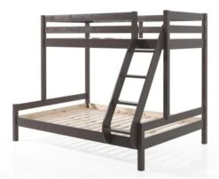 Lit Superposé Pin Massif Taupe Pino Martin 90 Et 140