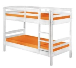 Lit Superposé Pin Massif Vernis Blanc Salva 90x190 Cm