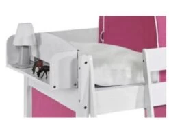 Lit Superposés Blanc Laqué Et Rideau Fée Rose 90x200 Cm -Disney Cars Soldes lit superposes blanc laque et rideau fee rose 90x200 cm 106729