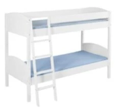 Lit Superposés Blanc Laqué Et Rideau Lilas IDA -Disney Cars Soldes lit superposes blanc laque et rideau lilas ida 75294