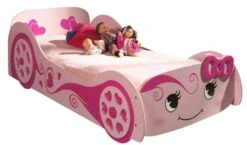 Lit Voiture 90x200 Cm Bois Rose Cara -Disney Cars Soldes lit voiture 90x200 cm bois rose car beds 5420070207706 92309