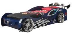 Lit Voiture De Course 90x200 Cm Bois Bleu Racing