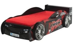 Lit Voiture De Course 90x200 Cm Bois Noir Mira
