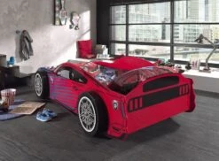 Lit Voiture De Course 90x200 Cm Bois Rouge Panther -Disney Cars Soldes lit voiture de course 90x200 cm bois rouge car beds 5420070225908 694459