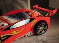 Lit Voiture De Course 90x200 Cm Bois Rouge Lemans -Disney Cars Soldes lit voiture de course 90x200 cm bois rouge car beds 694445