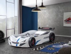 Lit Voiture De Course Avec Bruitages Et Leds Mustang Blanc -Disney Cars Soldes lit voiture de course avec bruitages et leds mustang blanc 3666722819022 1466209