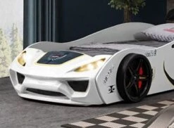 Lit Voiture De Course Blanc Avec Phares Rino 90x190 Cm -Disney Cars Soldes lit voiture de course blanc avec phares rino 90x190 cm 3666722818742 1465943