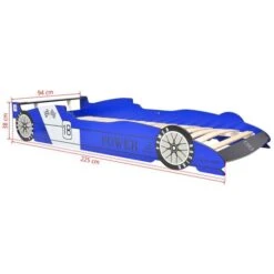 Lit Voiture De Course Pour Enfants Avec LED 90 X 200 Cm Bleu -Disney Cars Soldes lit voiture de course pour enfants avec led 90 x 200 cm bleu 3666722512923 605549