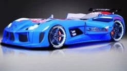 Lit Voiture De Course Road Blanc à Led 90x190 Cm -Disney Cars Soldes lit voiture de course road blanc a led 3760249151853 568954