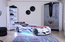 Lit Voiture De Course Turbo V1 Blanche 90x190 Cm -Disney Cars Soldes lit voiture de course turbo v1 blanche 90x190 cm 3666722819145 1466564