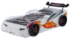 Lit Voiture De Sport Blanc Racer 90x190 Cm