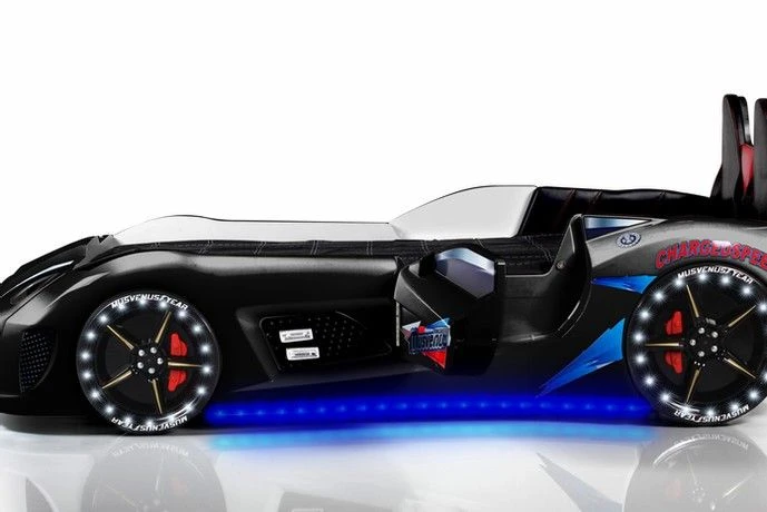 Lit Voiture De Sport Noir à Led Avec Coffre De Rangement à Led Competition 90x190 Cm 3 Lit Voiture De Sport Noir à Led Avec Coffre De Rangement à Led Competition 90x190 Cm