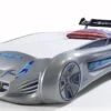 Lit Voiture Enfant Futuriste Grise à Led Avec Effets Sonores 90x190 Cm