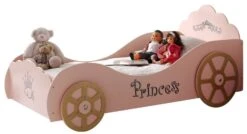 Lit Voiture Princesse 90x200 Cm Bois Rose Cara