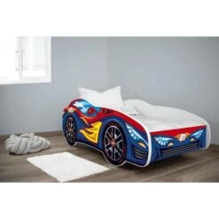 Lit Voiture Sport Rouge Et Bleu 70x140 Cm - Sommier Et Matelas Inclus -Disney Cars Soldes lit voiture sport rouge et bleu 70x140 cm sommier et matelas inclus 5902533410019 391684