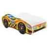 Lit Voiture Taxi Jaune 70x140 Cm - Sommier Et Matelas Inclus