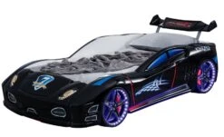 Lit Voiture Turbo V7 Noir à Led