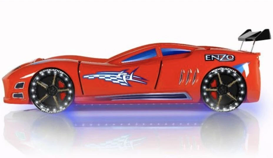 Lit Voiture Turbo V7 Rouge à Led 3 Lit Voiture Turbo V7 Rouge à Led