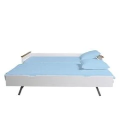 NULEA Lit Gigogne Enfant En Bois Pin Massif Et MDF - Décor Chene Et Blanc -2 X L90 X L190 Cm -Disney Cars Soldes nulea lit gigogne enfant en bois pin massif et mdf decor chene et blanc 2 x l90 x l190 cm 8435178308467 560063