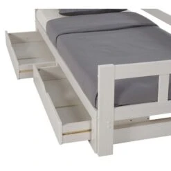 TIANA Lit Gigogne Enfant Contemporain En Bois Pin Massif Verni Blanc - L 90 X L 190 Cm -Disney Cars Soldes tiana lit gigogne enfant contemporain en bois pin massif verni blanc l 90 x l 190 cm 3428156003732 453422