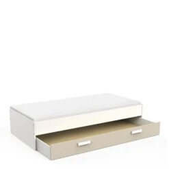 Ferrari TIDY Lit Gigogne Enfant - Décor Blanc/argile - 90 X200 Cm